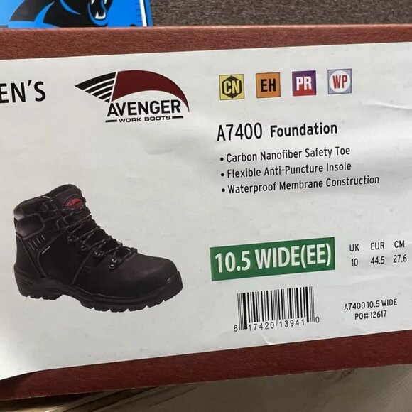 Avenger Mens A7400 Foundation Boot Black Size 10.5 EE